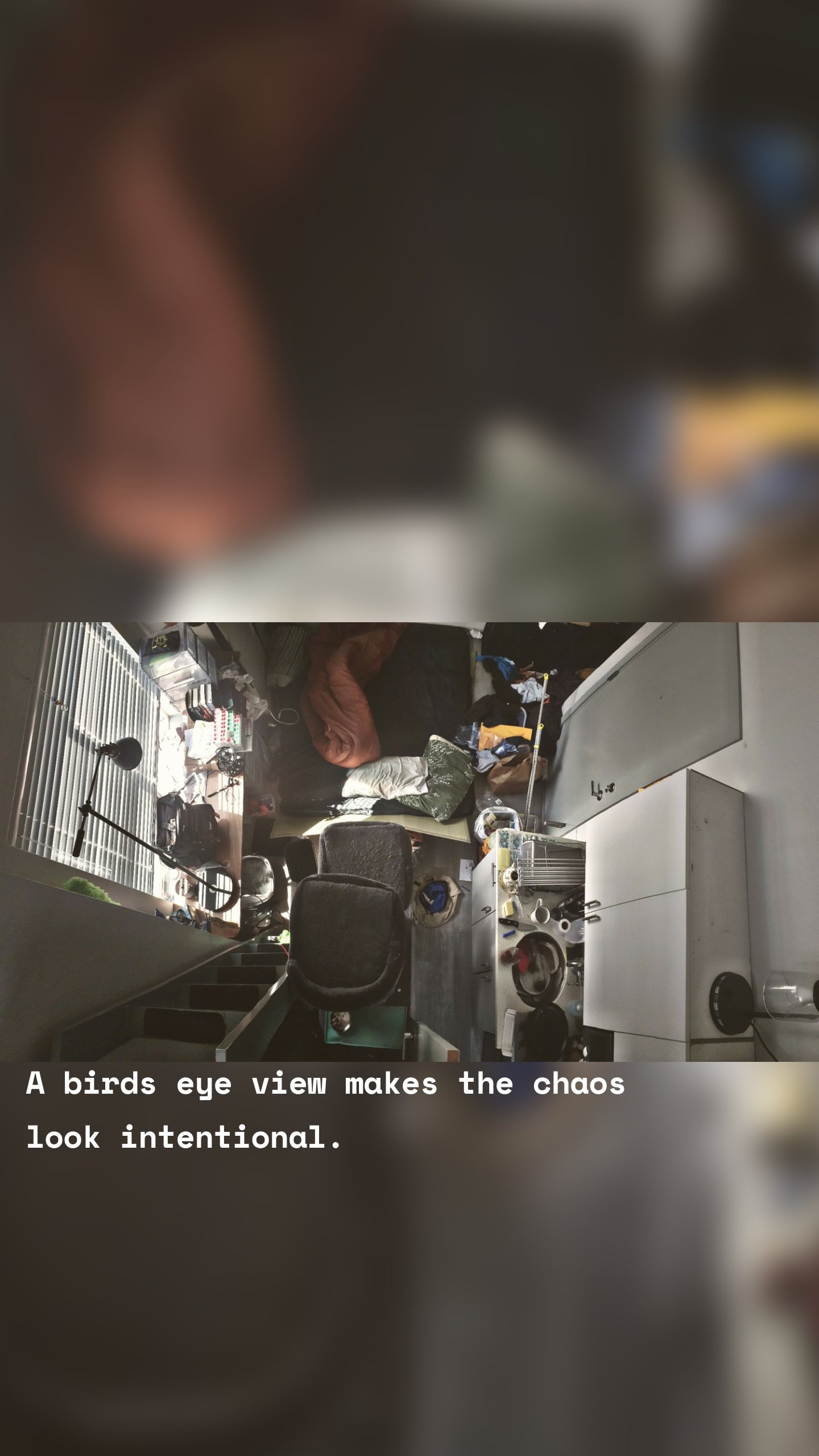 A birds eye view makes the chaos look intentional. 